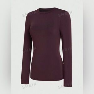 Solid Round Neck Tee Rich Chocolate Brown